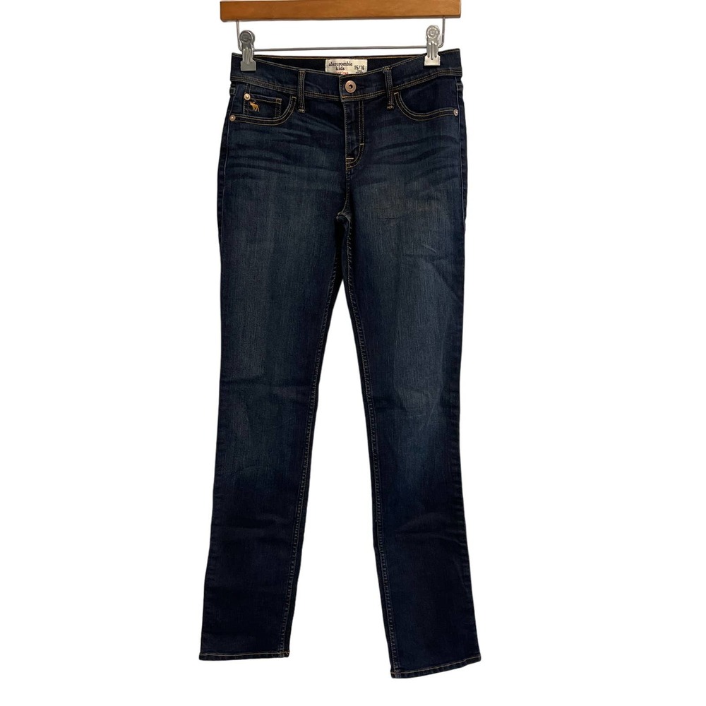 Abercrombie Kids Skinny Jeans Dark Wash Denim Size 15/16 Stretch Slim Fit